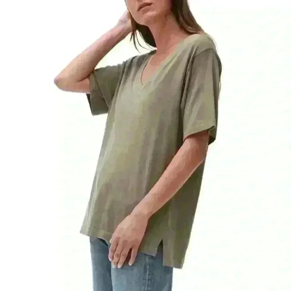 NWT Michael Stars Cyrus V-Neck High-Low Tee - Picture 2 of 13